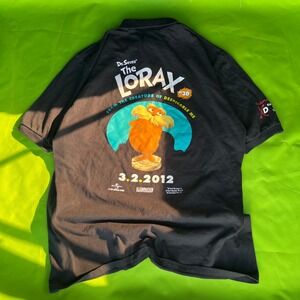 Medium 2012 Jerzees The Lorax‎ Dr Seuss Movie Promo 3D Cinemark XD Black Polo